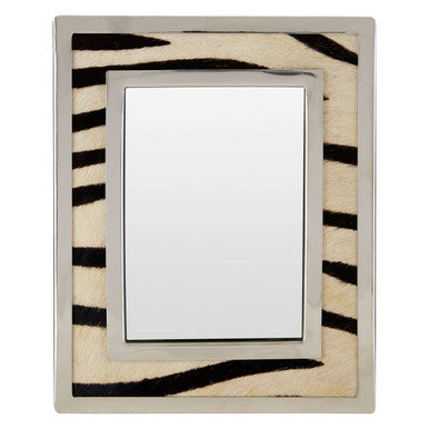 Orsina Zebra Design Photo Frame – 5x7 Black and White Steel Border