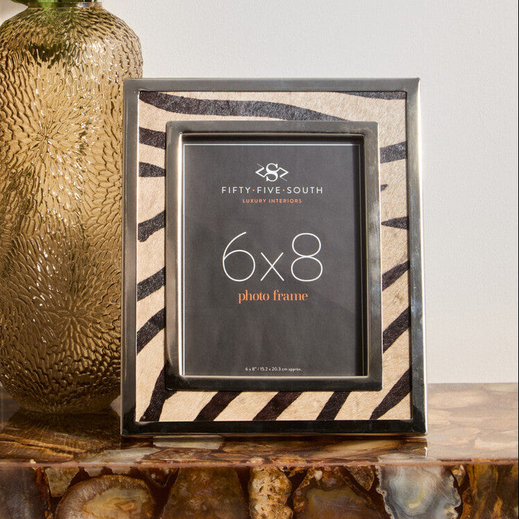 Orsina Kensington Townhouse Zebra Photo Frame | 6x8 Monochrome Decor