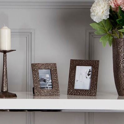 Orsina Arya Grey 4x6 Photo Frame – Textured Pewter-Tone Picture Frame