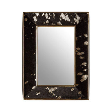 Orsina Bowerbird Cowhide Photo Frame | 5x7 Black & Gold Texture