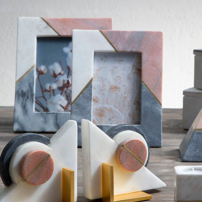 Orsina Kira Marble Photo Frame | Tri-Colour Pink White Grey | 5x7
