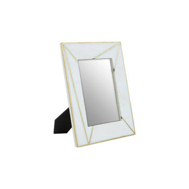 Orsina Sena 5x7 Photo Frame | White Marble with Gold Inlay Decor