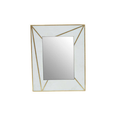 Orsina Sena 5x7 Photo Frame | White Marble with Gold Inlay Decor
