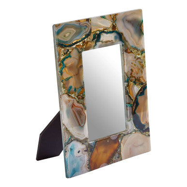 Orsina Bowerbird Green Agate Photo Frame – 4x6 Natural Stone Decor