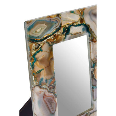 Orsina Bowerbird Green Agate Photo Frame – 4x6 Natural Stone Decor