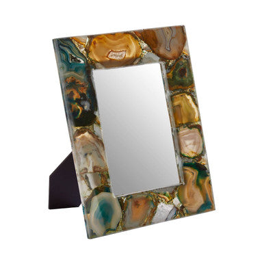 Orsina Bowerbird Large Green Agate 5x7 Photo Frame | Stone Decor
