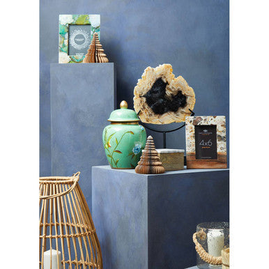 Orsina Bowerbird Large Green Agate 5x7 Photo Frame | Stone Decor