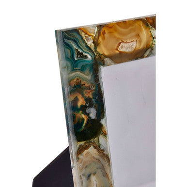 Orsina Bowerbird Large Green Agate 5x7 Photo Frame | Stone Decor