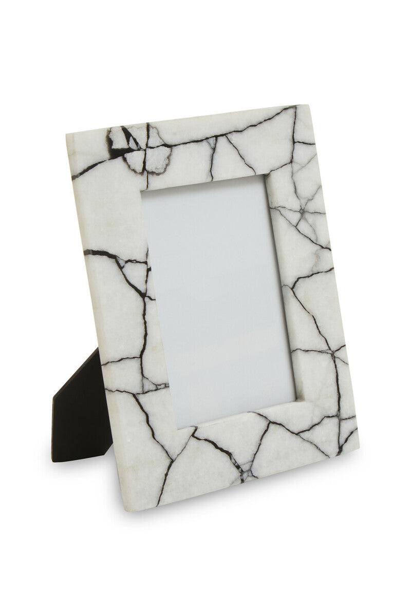 Orsina Marmara White and Black Marble Photo Frame - 5x7 Large Display