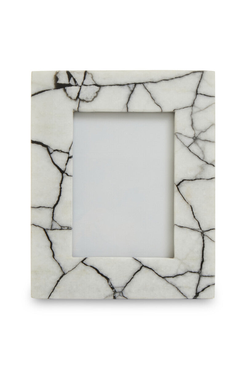 Orsina Marmara White and Black Marble Photo Frame - 5x7 Large Display