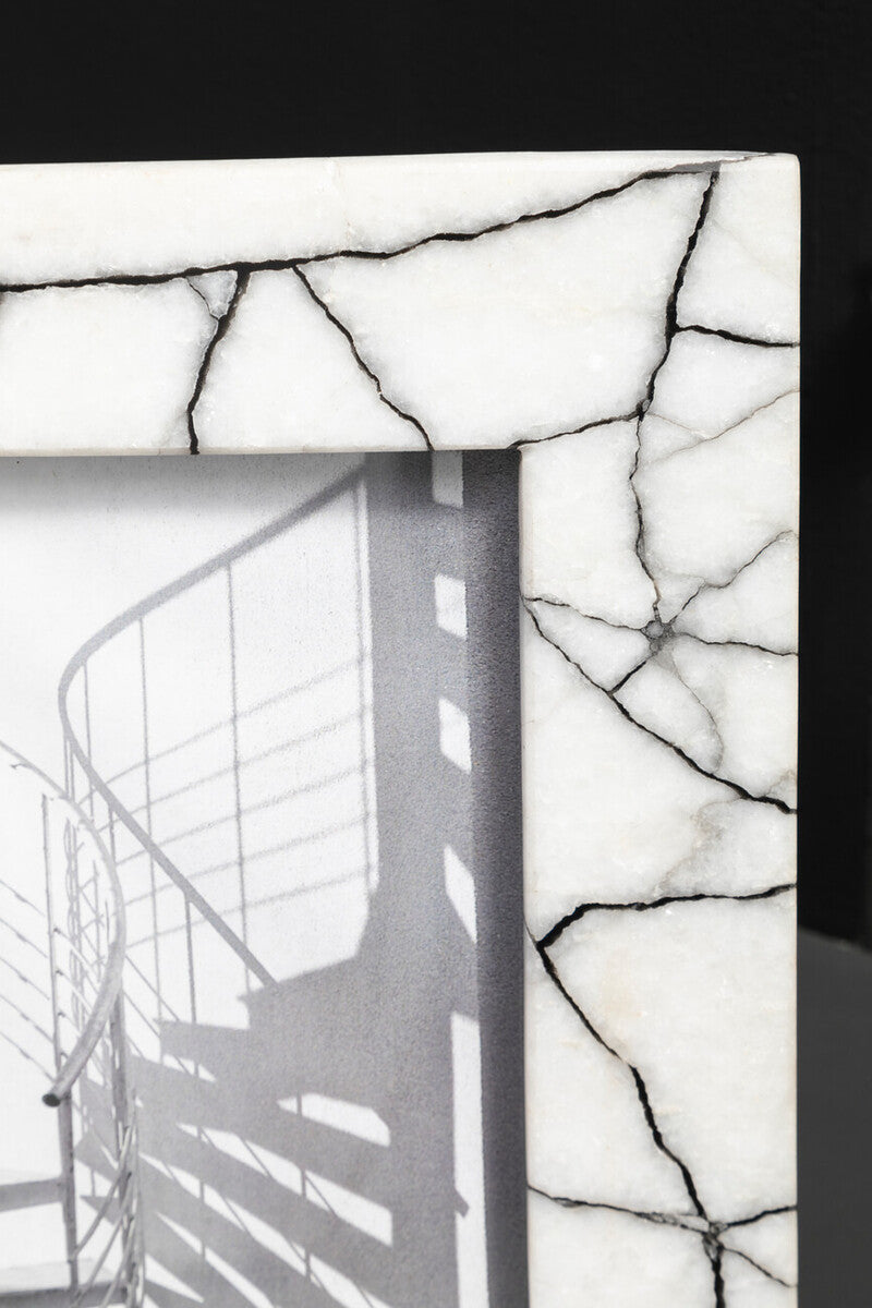 Orsina Marmara White and Black Marble Photo Frame - 5x7 Large Display