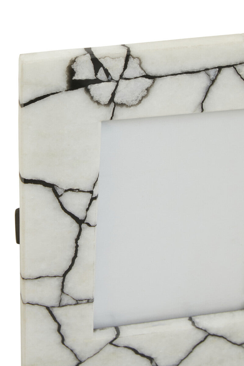 Orsina Marmara White and Black Marble Photo Frame - 5x7 Large Display