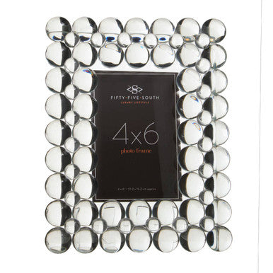 Orsina Carrie 4x6 Crystal Bubble Photo Frame | Clear Glass Picture Display
