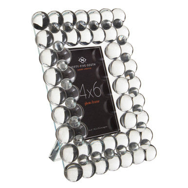 Orsina Carrie 4x6 Crystal Bubble Photo Frame | Clear Glass Picture Display