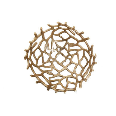Orsina Prato Small Gold Coral Decorative Bowl – Aluminum Accent Piece