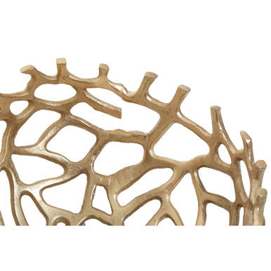 Orsina Prato Small Gold Coral Decorative Bowl – Aluminum Accent Piece