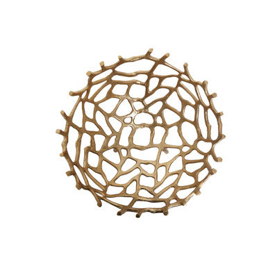 Orsina Prato Large Coral Effect Decorative Bowl | Gold Aluminium
