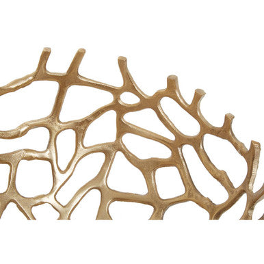 Orsina Prato Large Coral Effect Decorative Bowl | Gold Aluminium