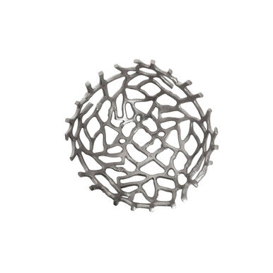 Orsina Prato Coral Effect Decorative Bowl – Silver Aluminium Centerpiece