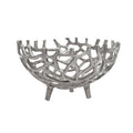 Orsina Prato Coral Effect Decorative Bowl – Silver Aluminium Centerpiece