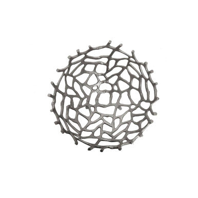 Orsina Prato Silver Finish Bowl – Hand-Cast Aluminum Decorative Centerpiece