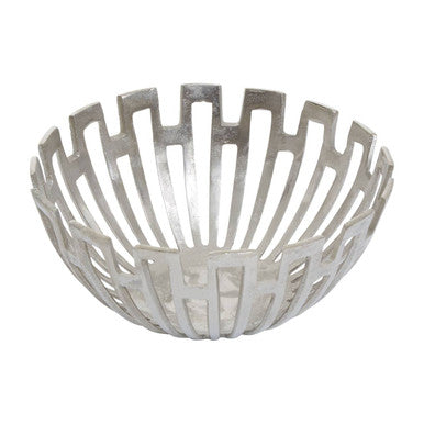 Orsina Delphi Small Silver Lattice Bowl – Modern Sculptural Decor