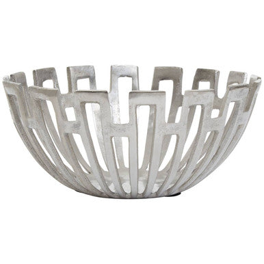 Orsina Delphi Small Silver Lattice Bowl – Modern Sculptural Decor