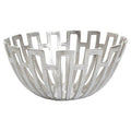 Orsina Delphi Large Silver Finish Bowl | Handcrafted Aluminium Decor