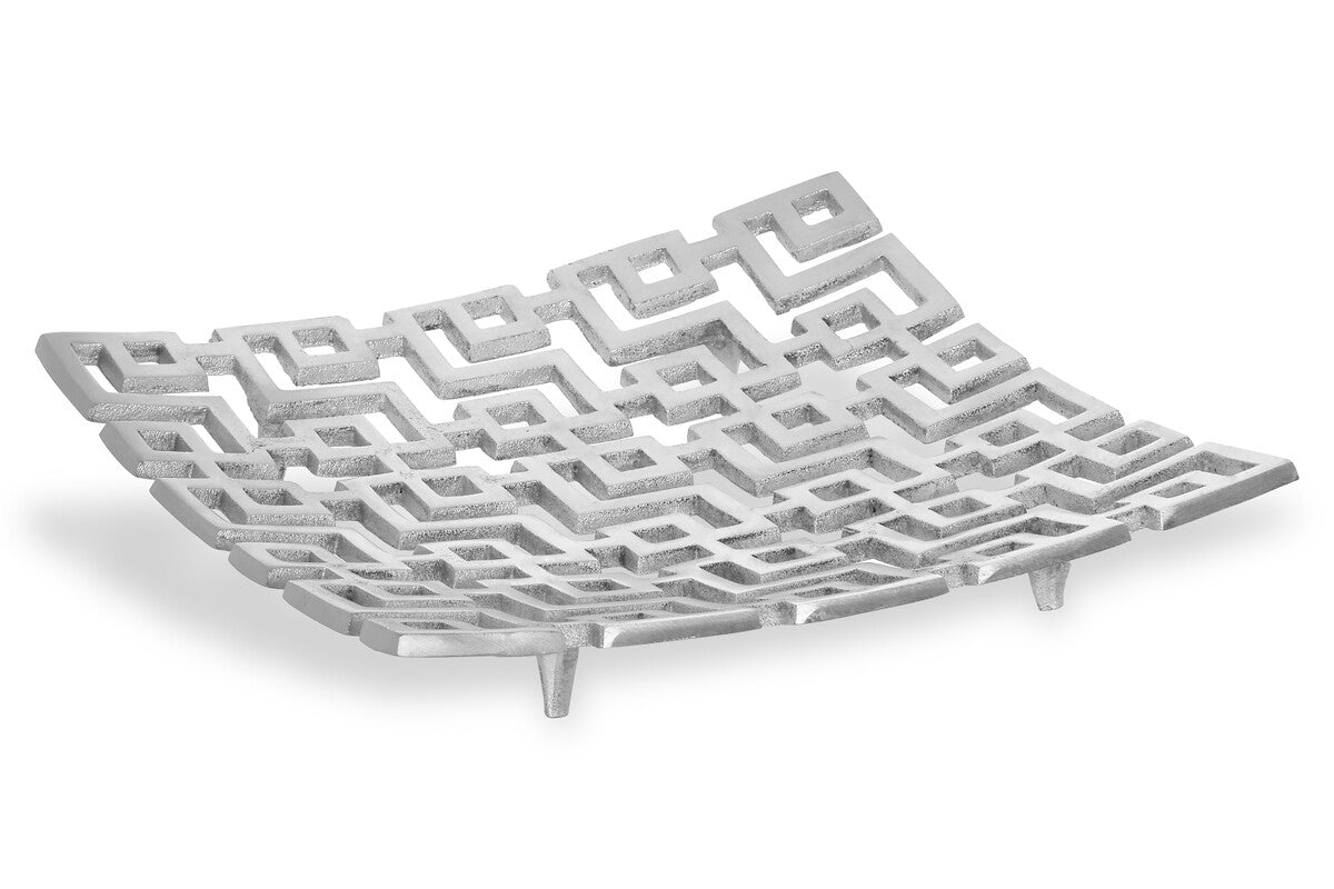 Orsina Delphi Small Silver Decorative Plate | Aluminium Jewellery Dish