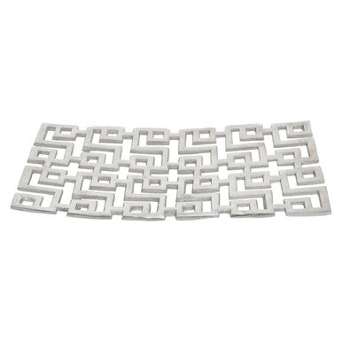 Orsina Delphi Large Silver Decorative Plate – Architectural Metal Tray