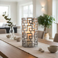 Orsina Delphi Large Silver Candle Holder – Handcrafted Metal Lantern