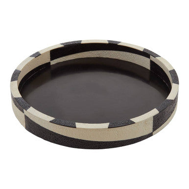 Orsina Ezra Black and White Round Ceramic Tray – Modern Decorative Tray