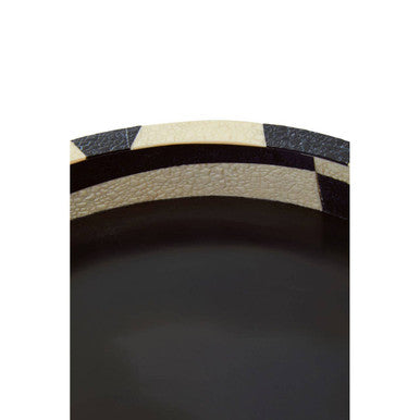 Orsina Ezra Black and White Round Ceramic Tray – Modern Decorative Tray