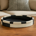 Orsina Ezra Black and White Round Ceramic Tray – Modern Decorative Tray