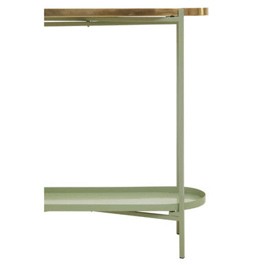 Orsina Sabia Green and Gold Console Table – Two-Tier Iron Entryway Table