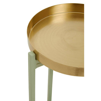 Orsina Sabia Two-Tiered Plant Stand – Green and Gold Iron Metal