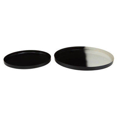 Orsina Ramus Black and White Ombre Iron Decorative Trays – Set of 2