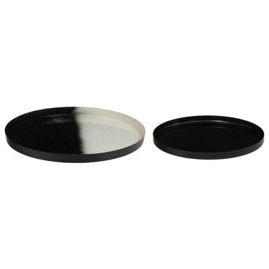Orsina Ramus Black and White Ombre Iron Decorative Trays – Set of 2