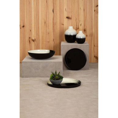 Orsina Ramus Black and White Ombre Iron Decorative Trays – Set of 2