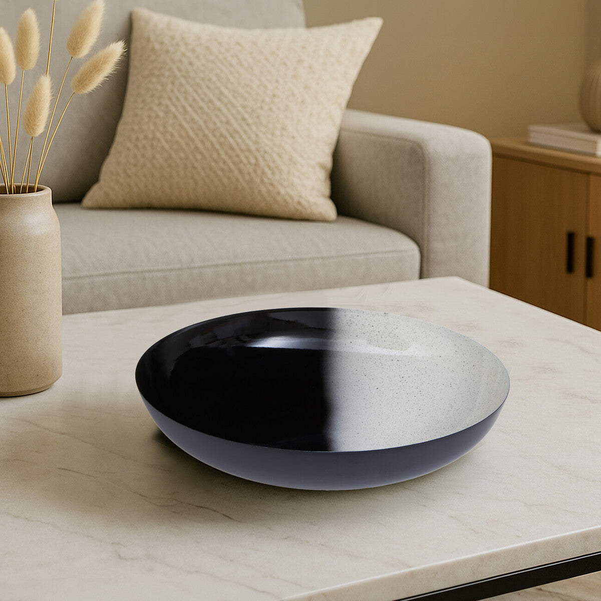 Orsina Ramus Ombre Bowl – Black and White Decorative Serving Bowl