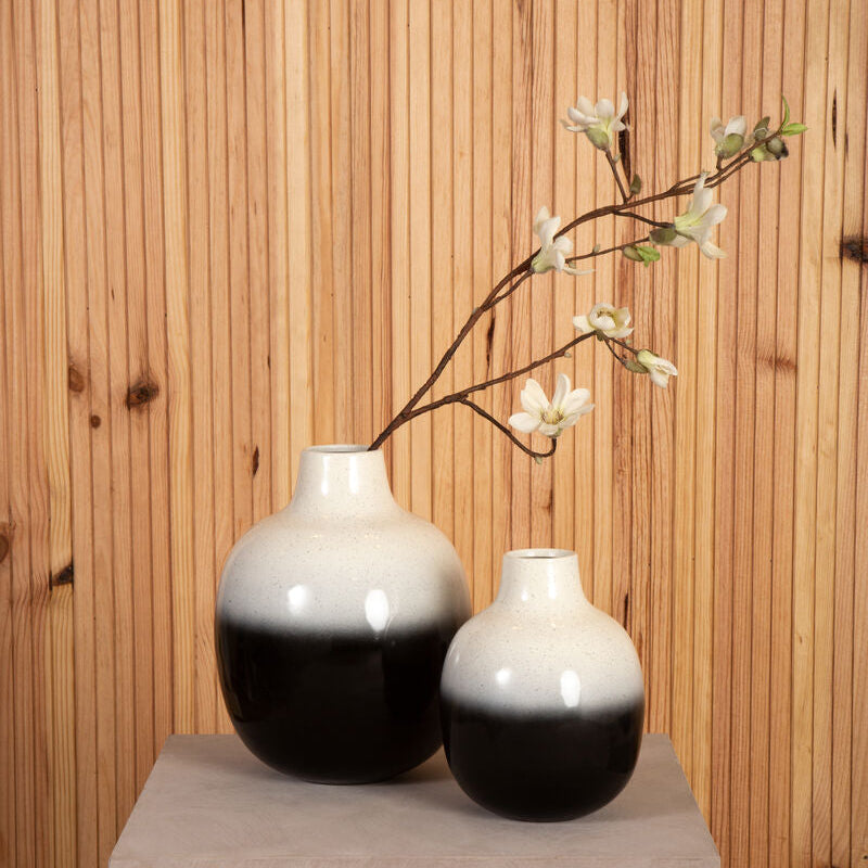 Orsina Ramus Small Black and White Ombre Vase – Modern Minimalist Decor