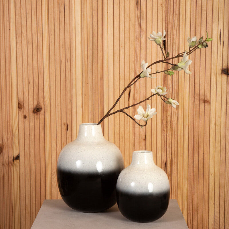 Orsina Ramus Large Black and White Ombre Vase | Sculptural Decor