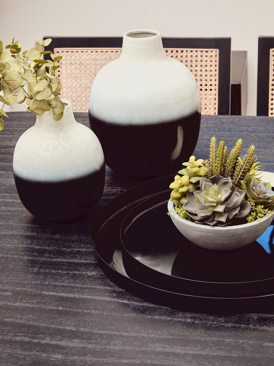 Orsina Ramus Large Black and White Ombre Vase | Sculptural Decor