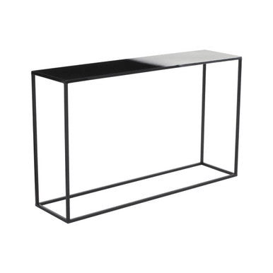 Orsina Ramus Black and White Ombre Console Table with Slim Metal Frame