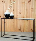 Orsina Ramus Black and White Ombre Console Table with Slim Metal Frame