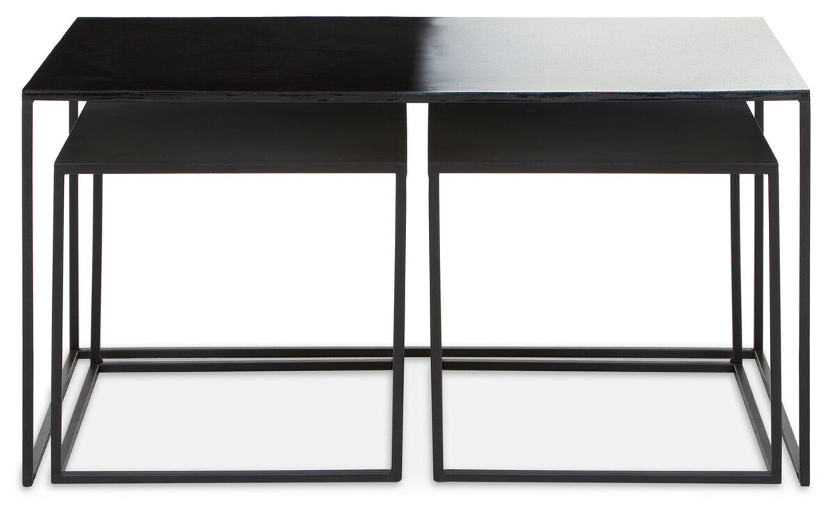 Orsina Ramus 3-Piece Nesting Coffee Table Set | Black & White Ombre