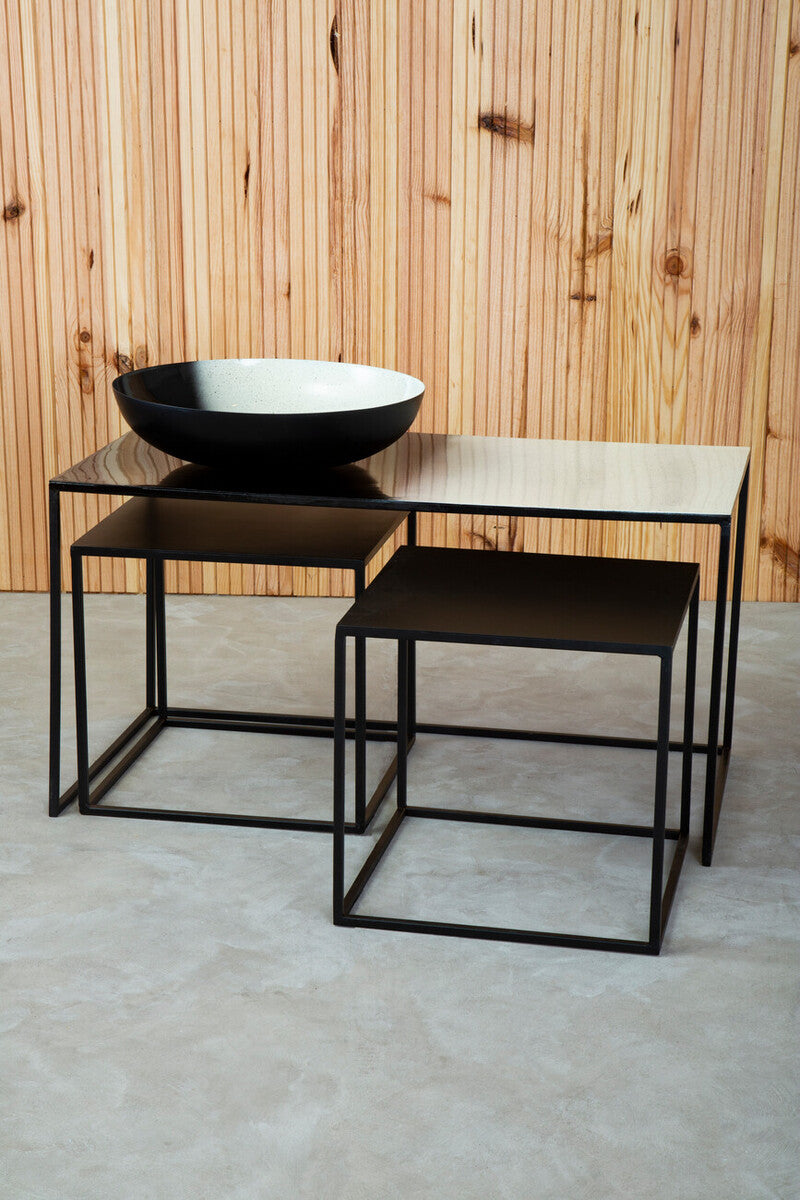 Orsina Ramus 3-Piece Nesting Coffee Table Set | Black & White Ombre
