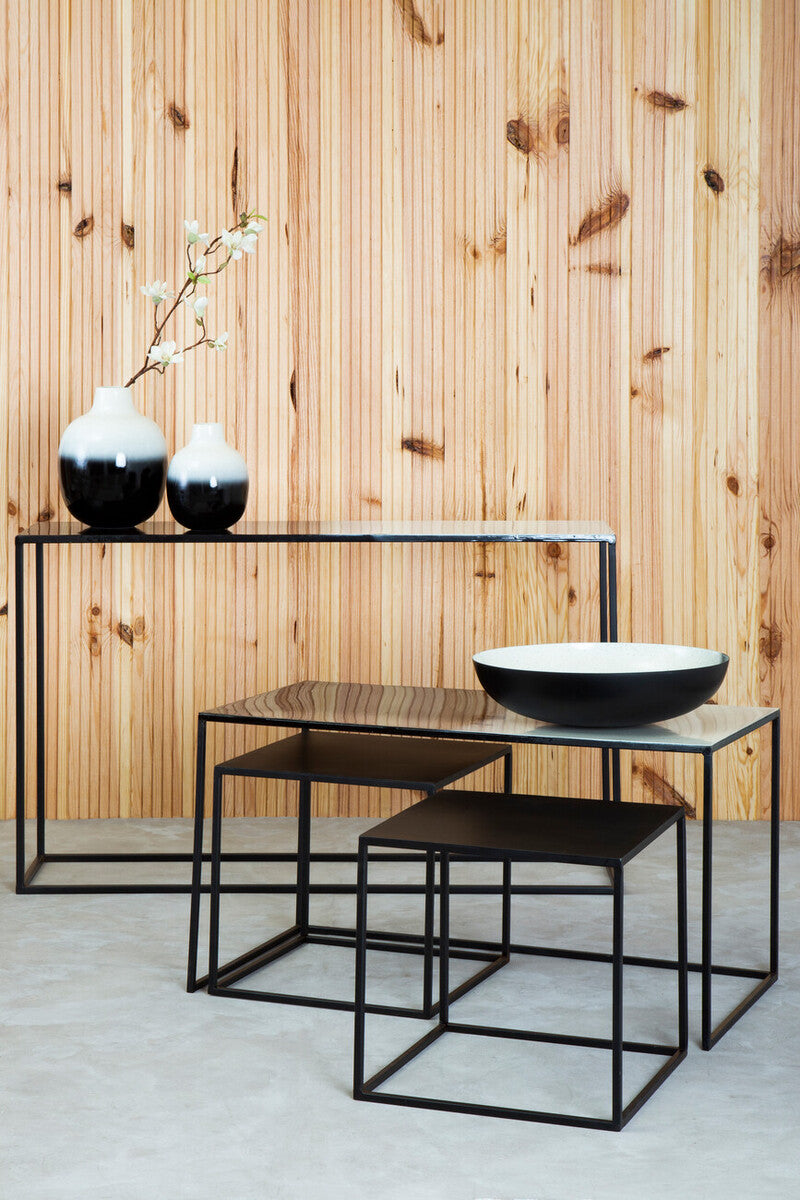 Orsina Ramus 3-Piece Nesting Coffee Table Set | Black & White Ombre