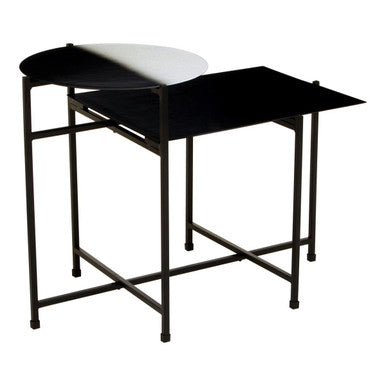 Orsina Ramus Two-Tier Metal Side Table – Black and White Ombre