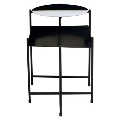 Orsina Ramus Two-Tier Metal Side Table – Black and White Ombre